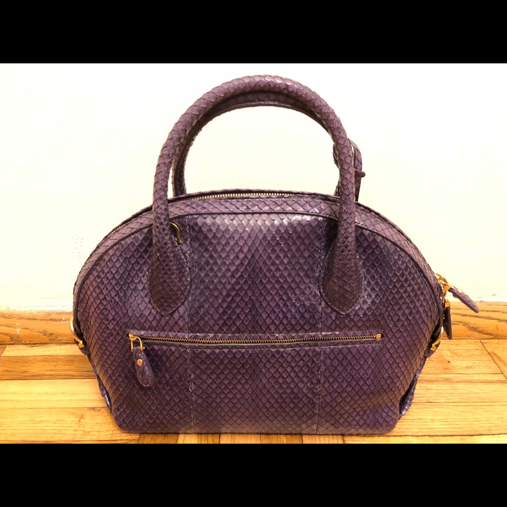 NEW Salvatore Ferragamo Anaconda Snakeskin Satchel - Picture 2 of 10